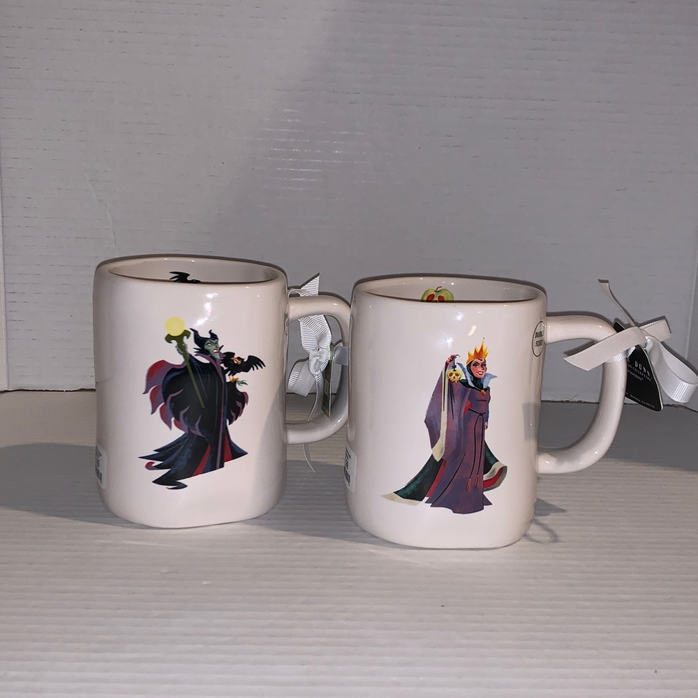 Rae Dunn Disney Villains Maleficent Double Sided Evil Queen Mug Set New